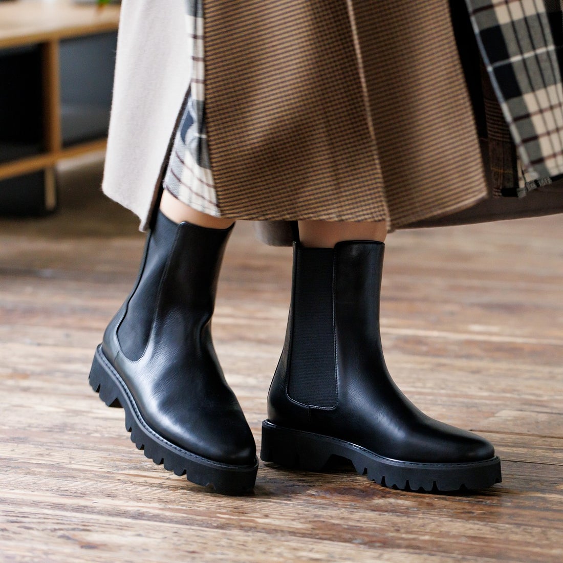 ヒミコ 卑弥呼 サイドゴアトラックソールブーツ/621406 （ブラック