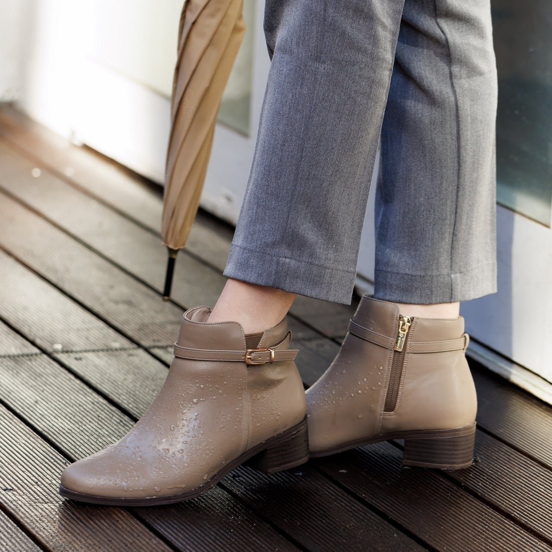 ヒミコ 卑弥呼 【耐水】ベルトデザインレインブーツ/634401 （ブラック