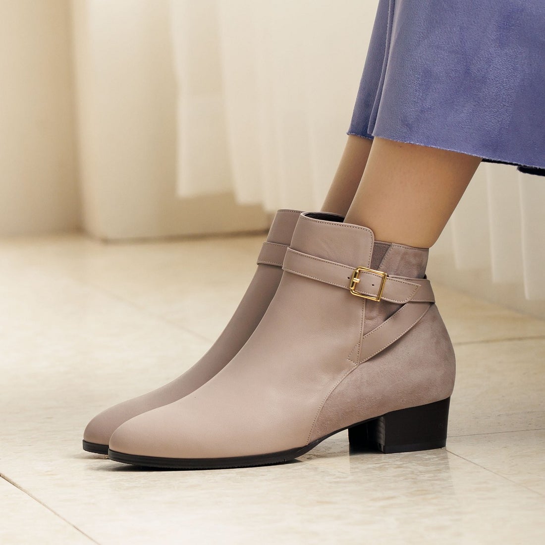 ヒミコ 卑弥呼 ベルトデザインブーツ/633403 （ブラウン） -靴