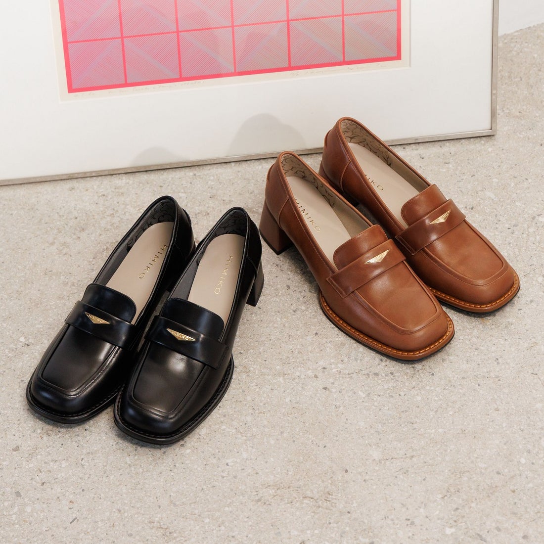 ヒミコ 卑弥呼 メタルポイントヒールローファー/651333 （ブラック