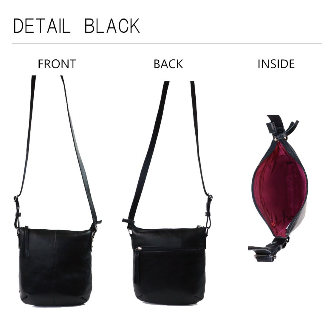 エイチエス HS 【日本製】 本革 ショルダーバッグ （レッド