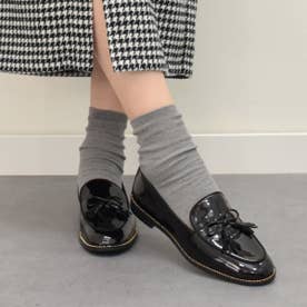 インターショシュール INTER-CHAUSSURES タッセルリボンエナメルモカ