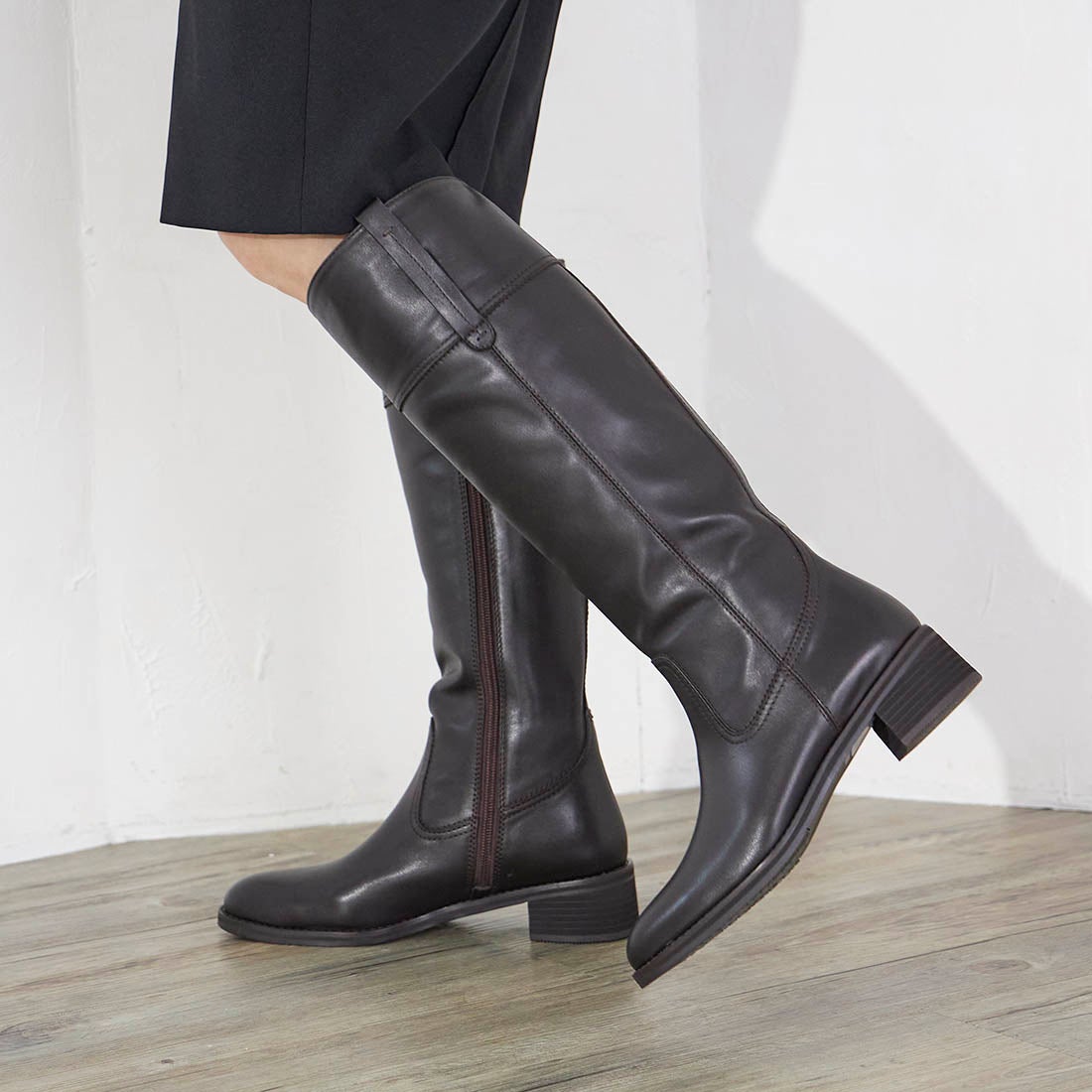 ing ジョッキーロングブーツ （ダークブラウン） -アウトレット通販