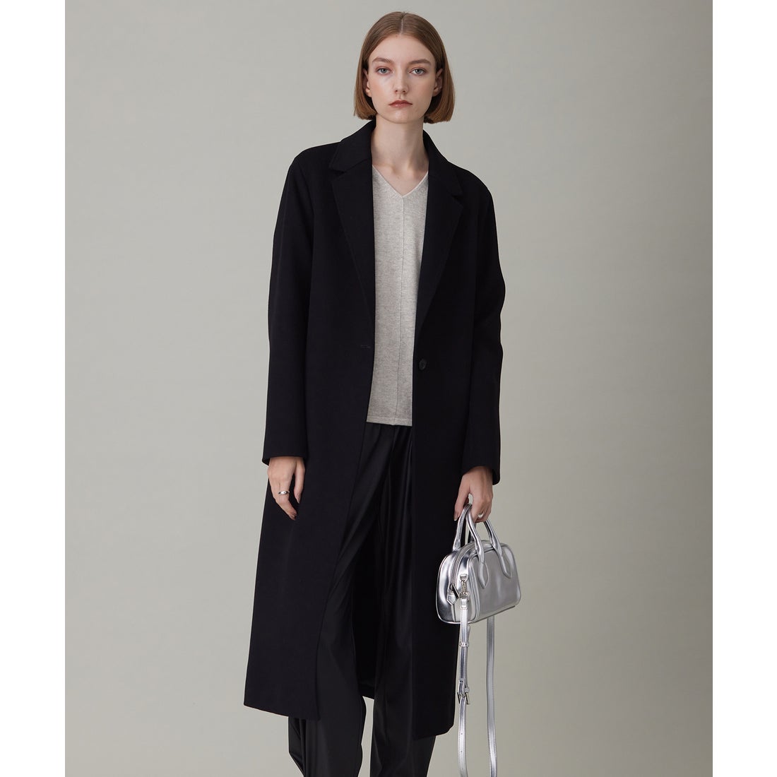 ICB L ロロピアーナウールカシミヤ チェスターコート （ブラック系