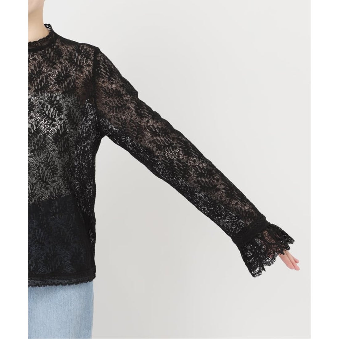 イエナ IENA リーフレースブラウス （ブラック） - ファッション通販