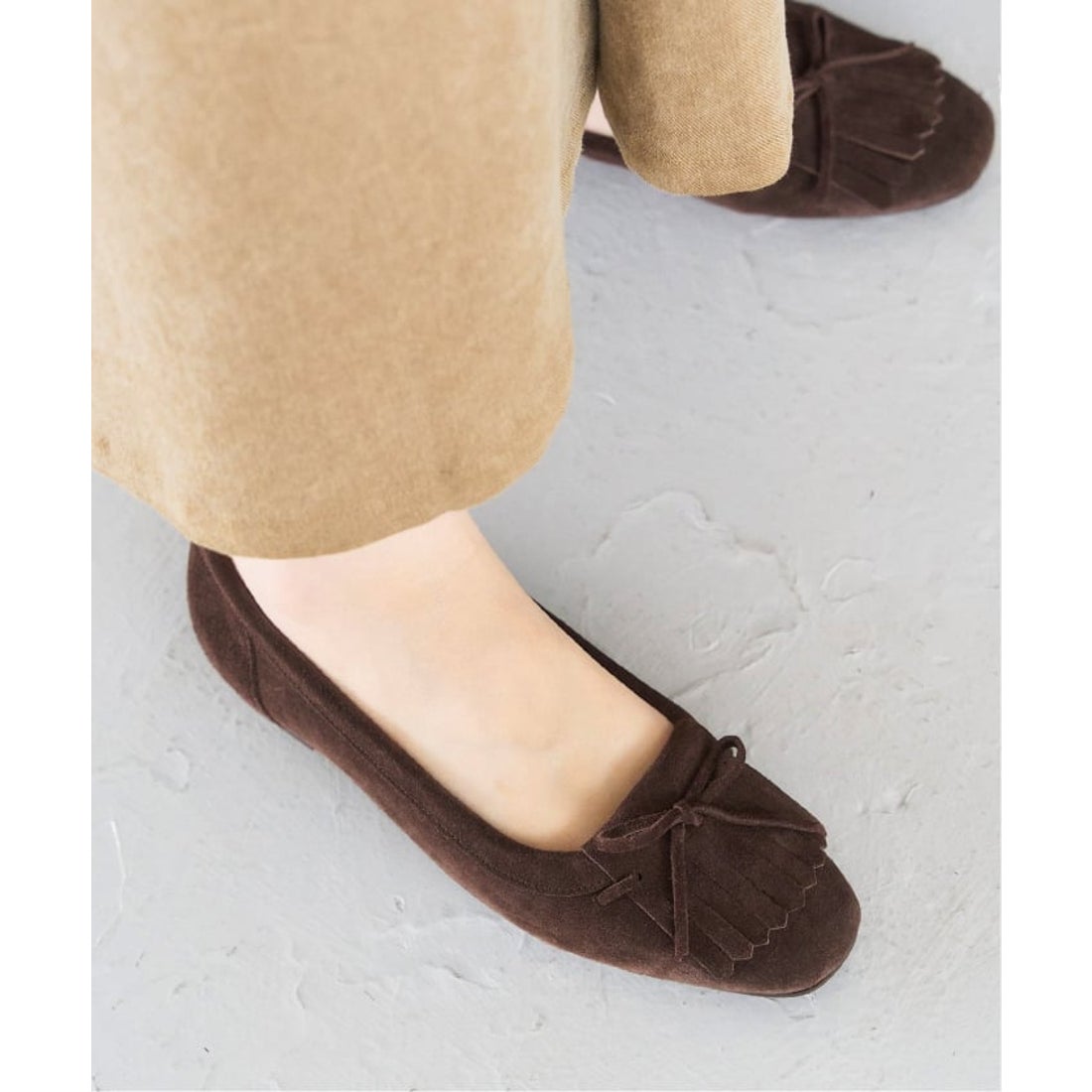 ル タロン LE TALON 《追加》レザーキルトタッセルフラット （ブラウン