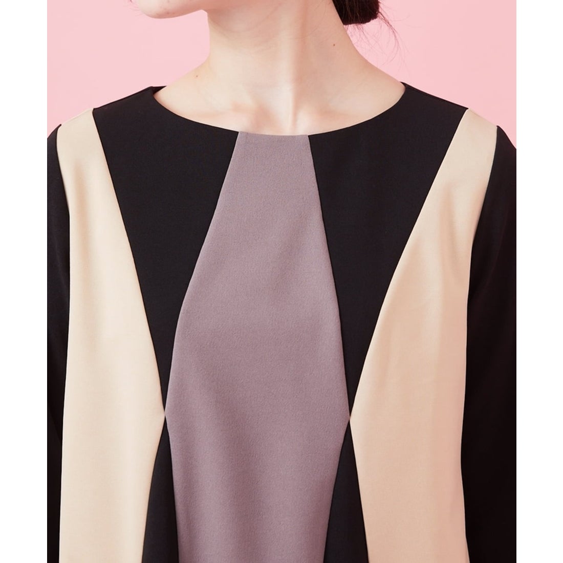 ホコモモラ Jocomomola Bloque 配色パッチワークワンピース （ライト