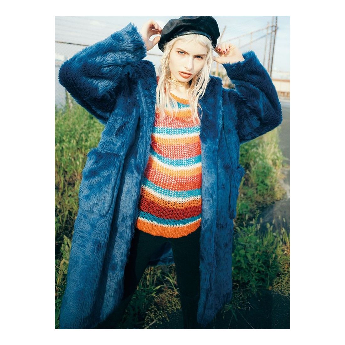 jouetie カラーロングファーコート（ピンク） -靴＆ファッション通販