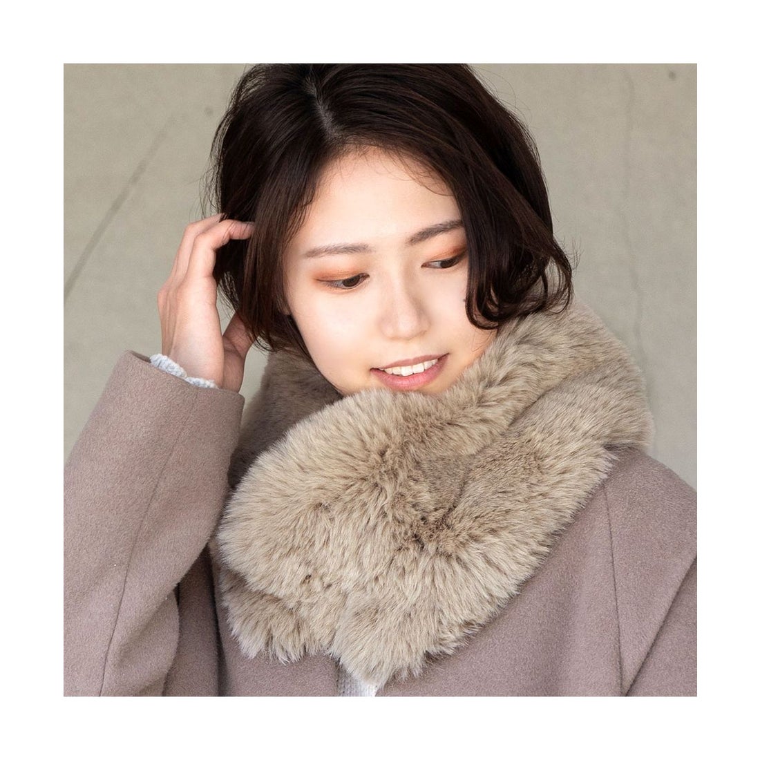 エクレボ exrevo ファー マフラー スヌード ネックウォーマー ティ