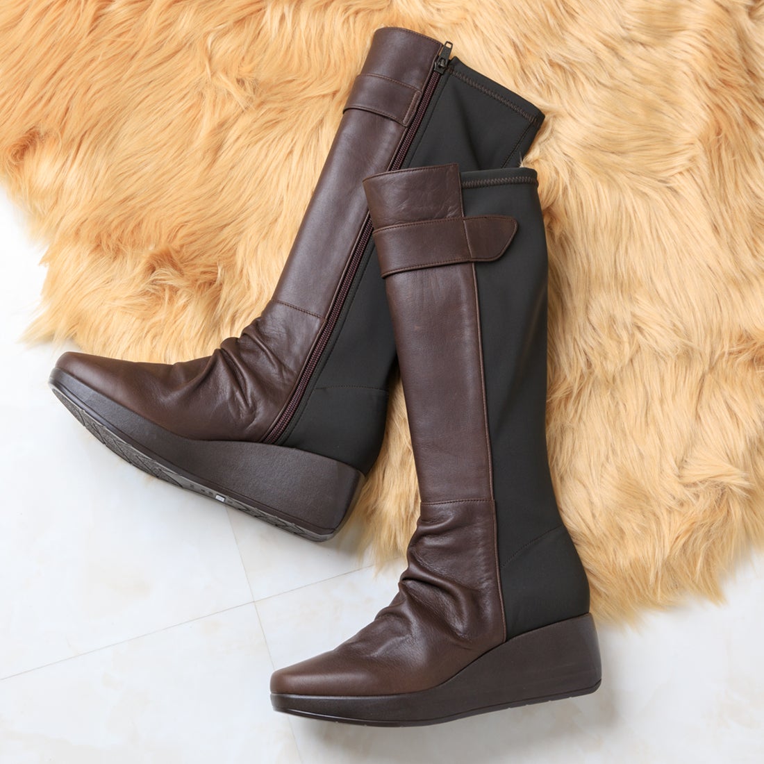 ジェイエス ハートレーベル JS Heartlavel 本革 ストレッチコンビ