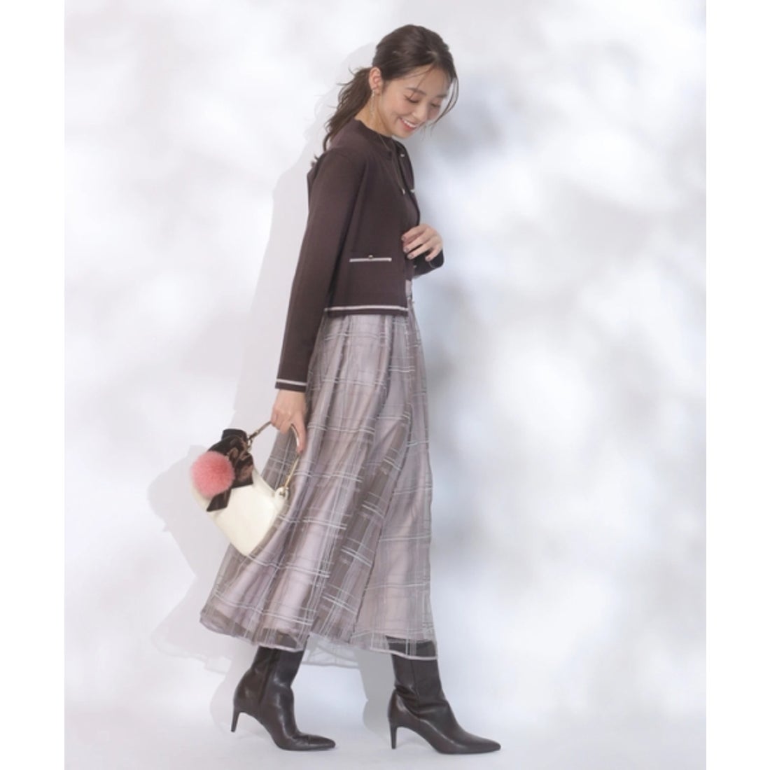 ジャスグリッティー JUSGLITTY ハイネックアンサンブル （茶