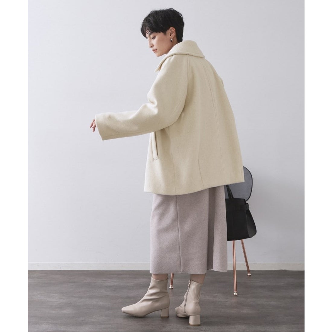 オペーク ドット クリップ OPAQUE.CLIP カシミヤブレンドウールミドル