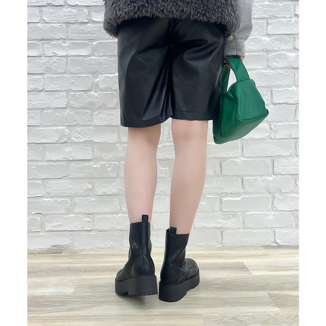 ORiental TRaffic 厚底フロントジップブーツ/31402（BLACK