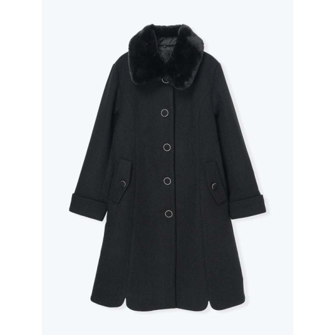 ルディックパーク Ludic Park フェイクウールファー襟付きロングコート
