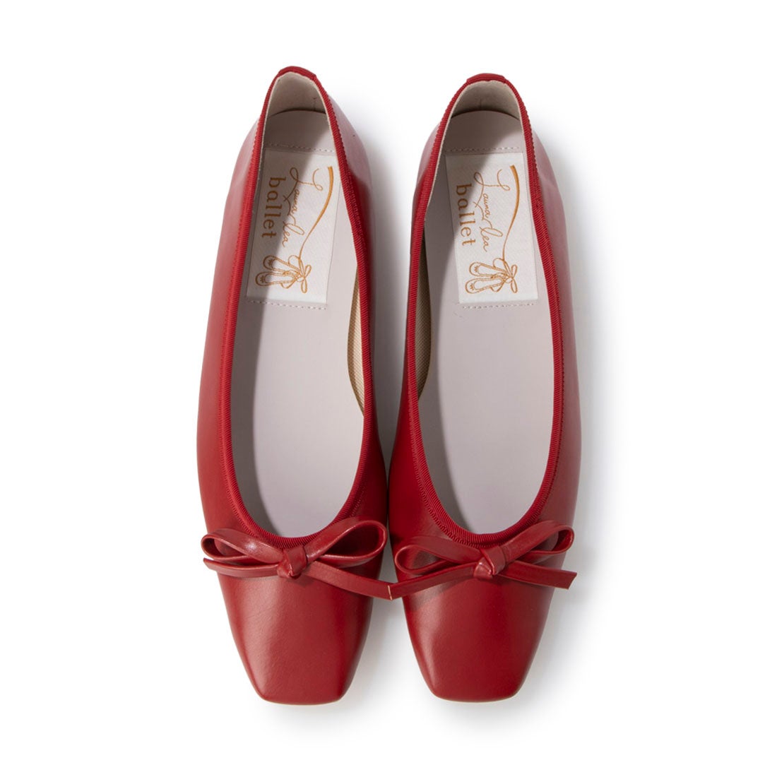 レイン対応】スクエアトゥバレエシューズ(RB7003A) （レッド