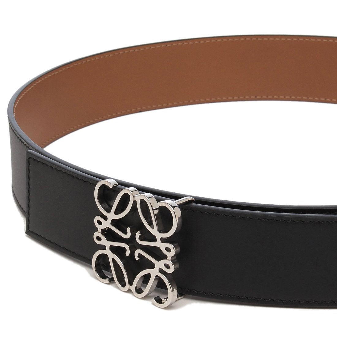 ロエベ LOEWE ベルト リバーシブルアナグラム 4cm ブラック ベージュ