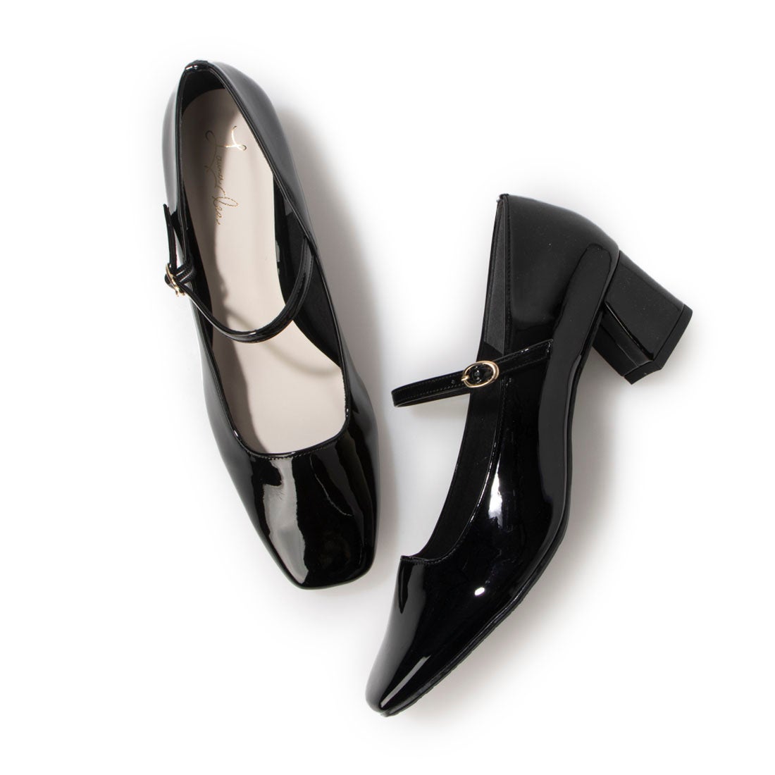 スクエアトゥメリージェーンパンプス(0533) （ブラックE） -レディース