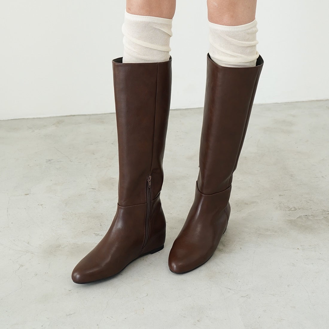 5.0cmインヒールロングブーツ(S149) （Dブラウン） -レディース