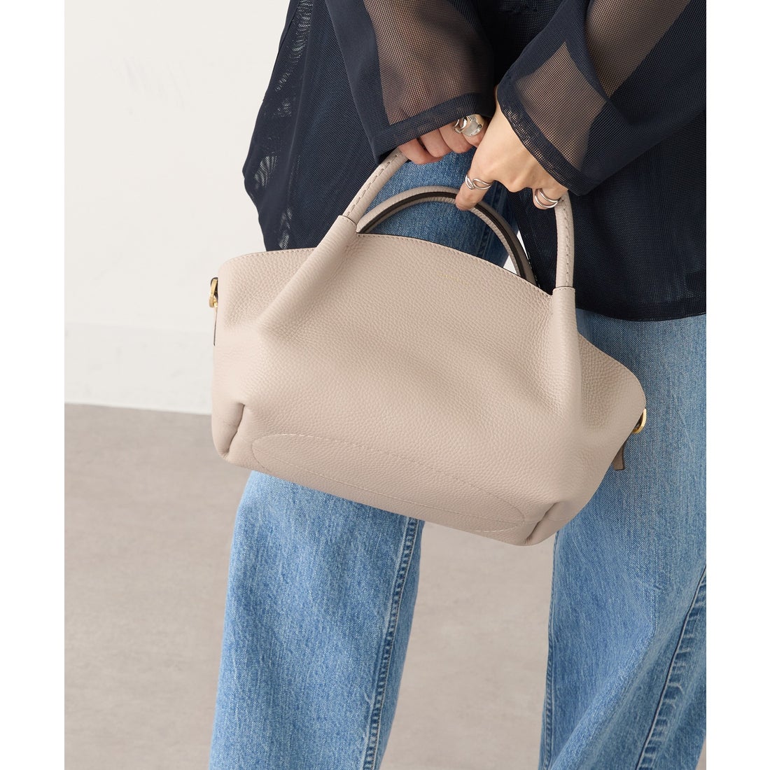 ロリステッラ LORISTELLA シュリンクレザー 2WAYハンドバッグ