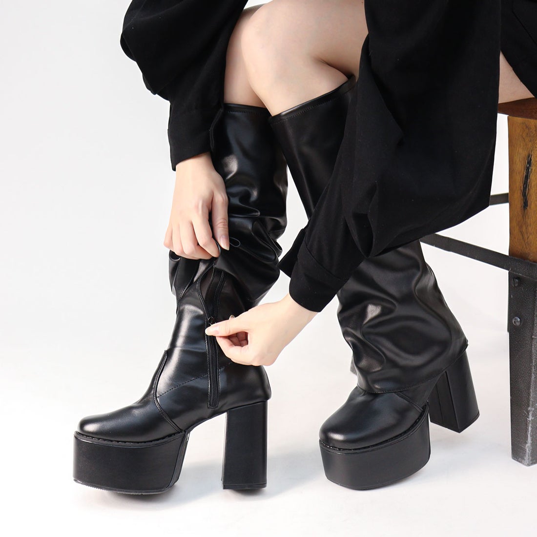 ラブハンター LoveHunter ブーツ ロングブーツ カバーブーツ 厚底