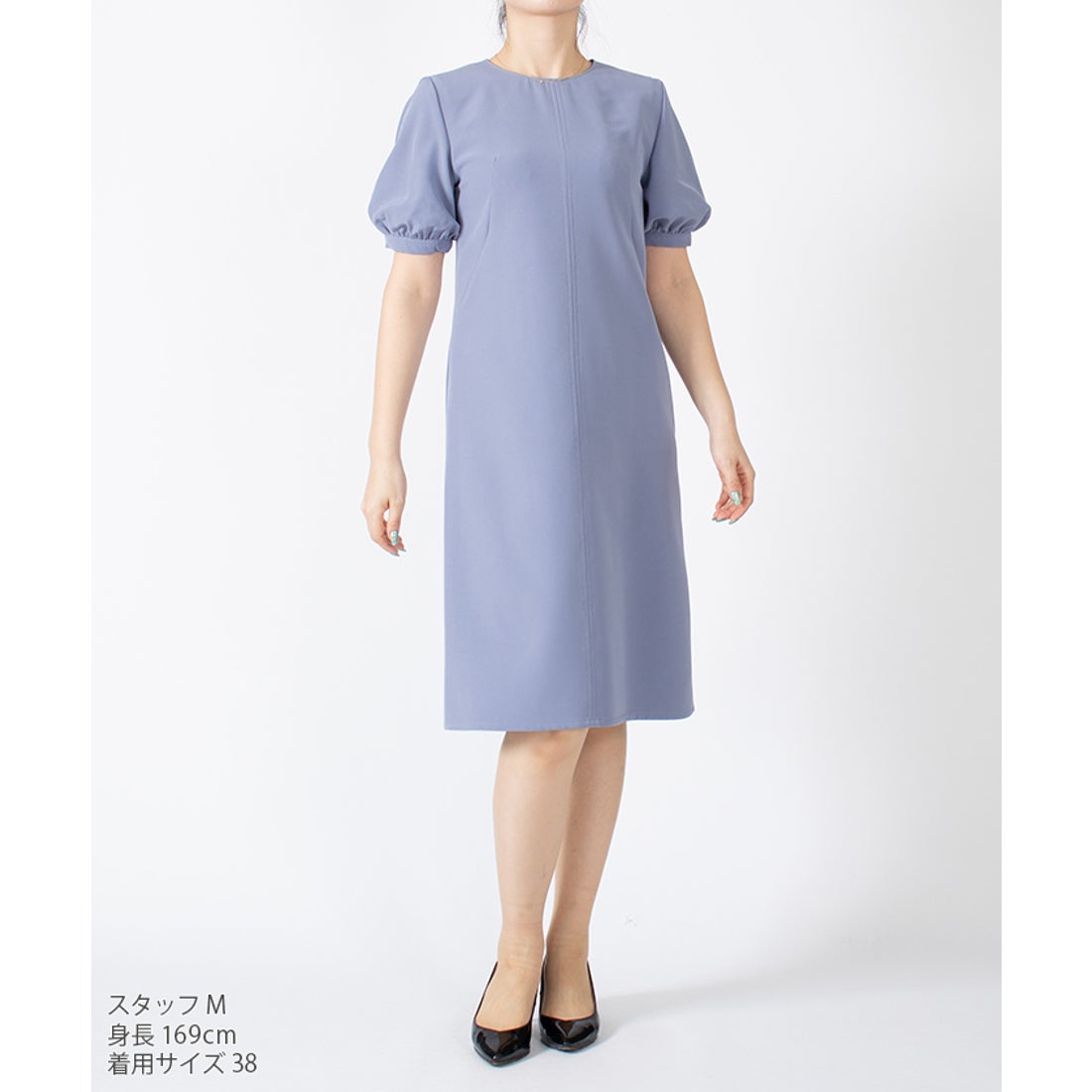 ミス ジェイ MISS J パフスリーブワンピース （ネイビー） -【公式