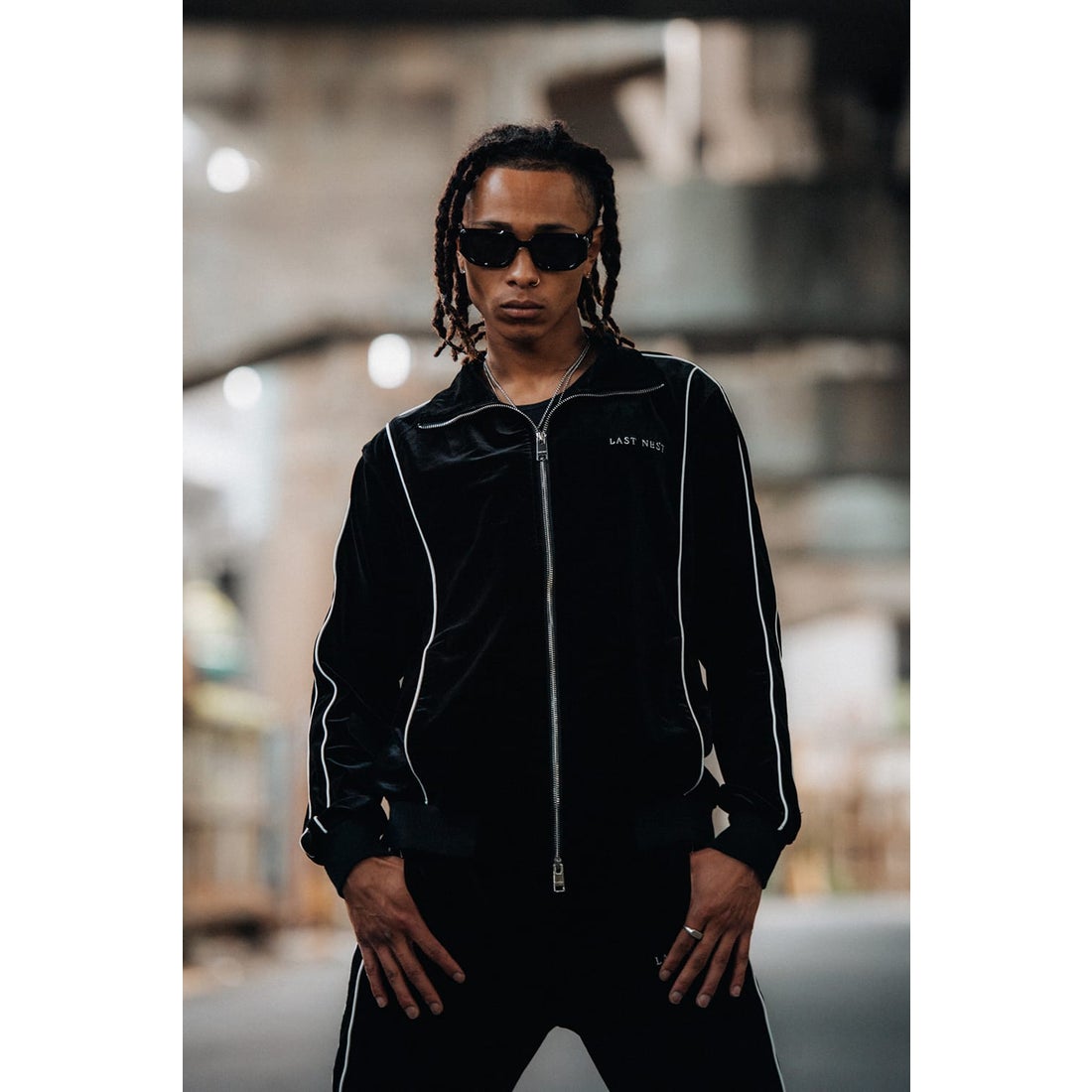 ラストネスト LAST NEST Velour Track Jacket V2 （Black） -FASCINATE