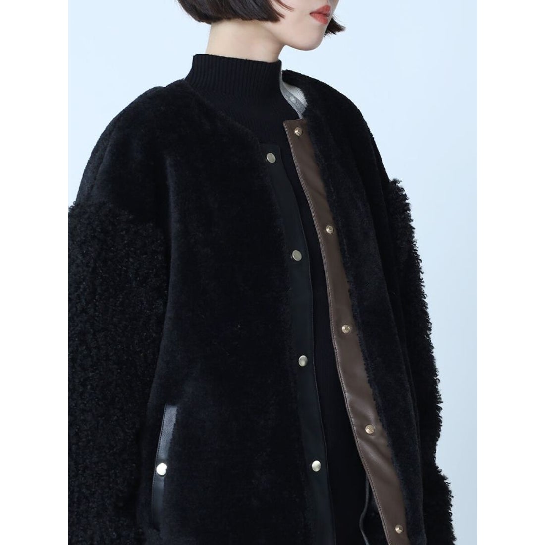 ラシュッド LASUD スリットロゴボアブルゾン （ベージュ