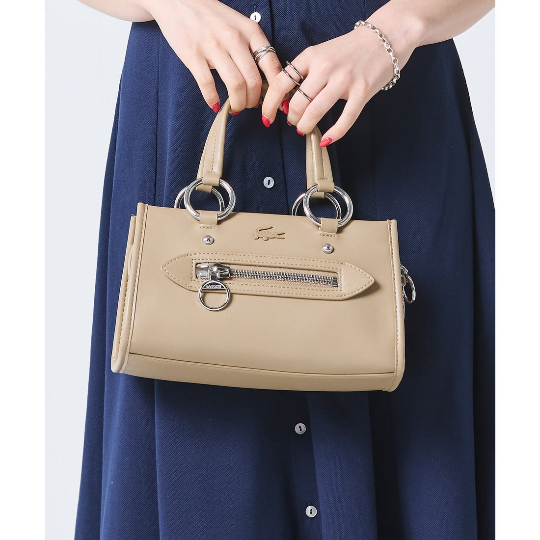 ラコステ LACOSTE セリス スモール トップハンドルバッグ （ブラック