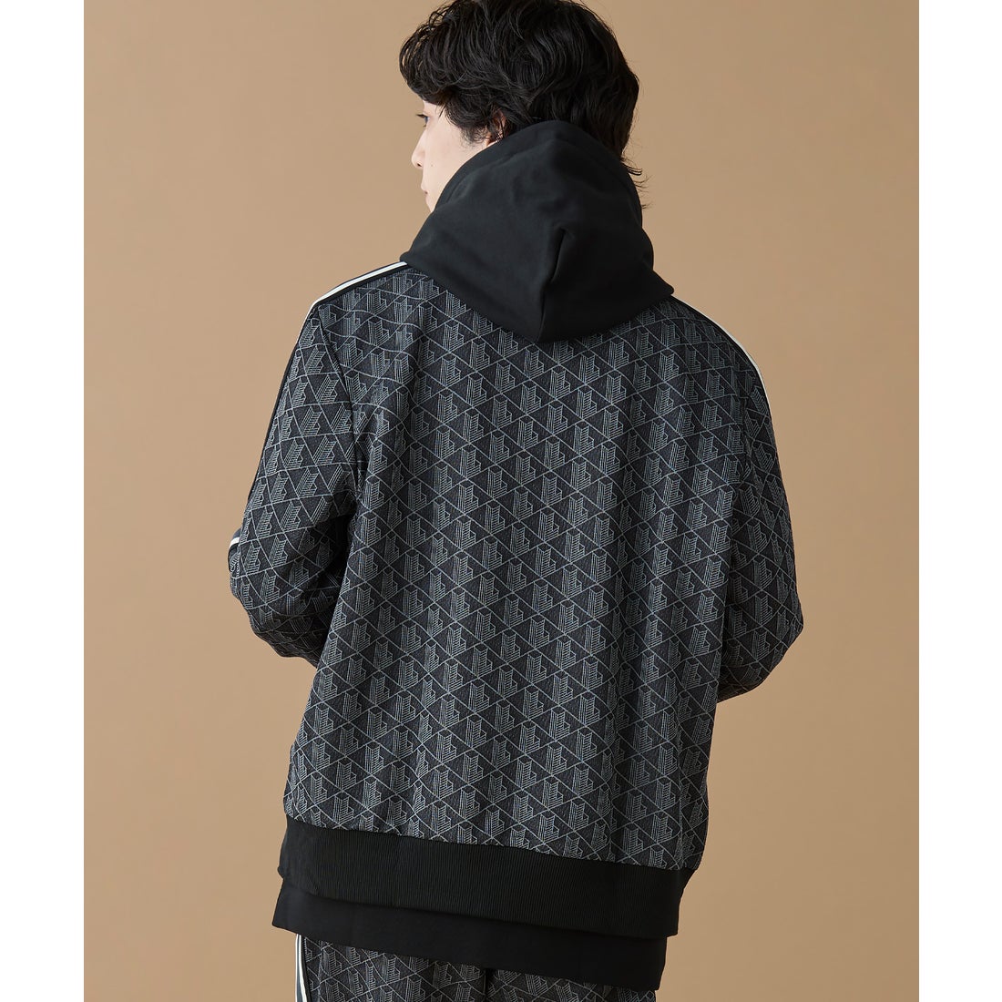 ラコステ LACOSTE モノグラムジャカードトラックジャケット （ネイビー