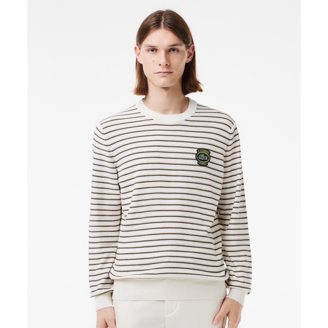 ラコステ LACOSTE オーガニックコットンニットボーダーセーター