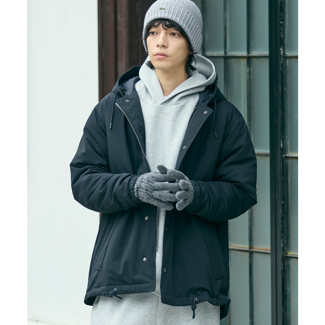 ラコステ LACOSTE 耐水透湿ダウンジャケット（ブラック） -靴