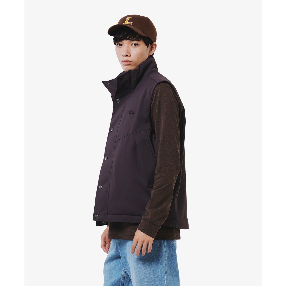 ラコステ LACOSTE 耐水透湿ダウンベスト（ブラック） -waja bazar