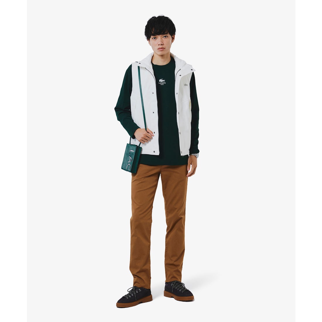 ラコステ LACOSTE 耐水透湿ダウンベスト（ブラック） -waja bazar