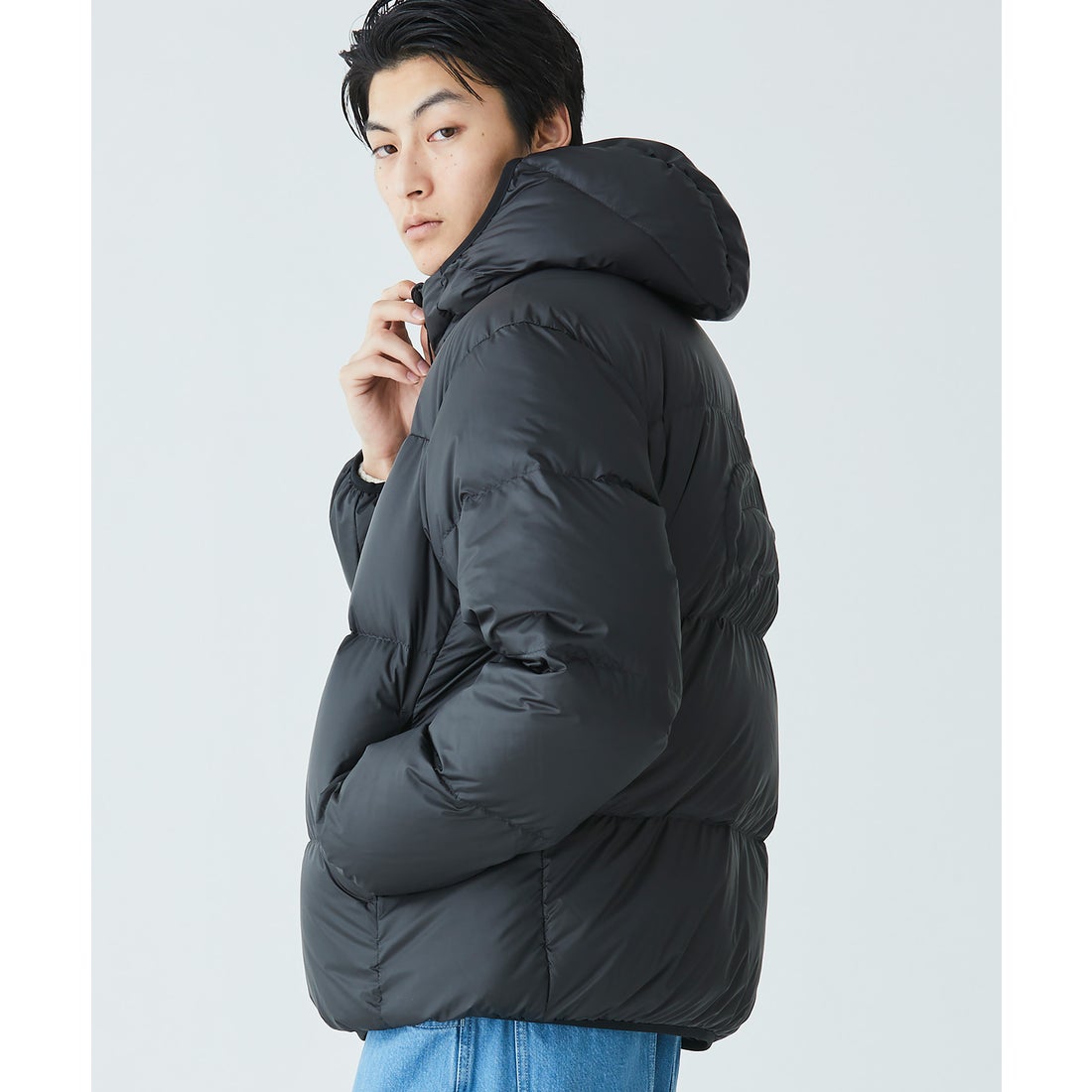 ラコステ LACOSTE バックステッチダウンジャケット（ブラック