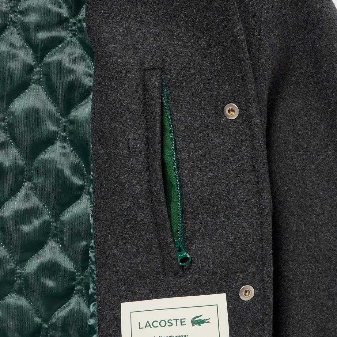 ラコステ LACOSTE ウールブレンドスタジアムジャケット （ダーク