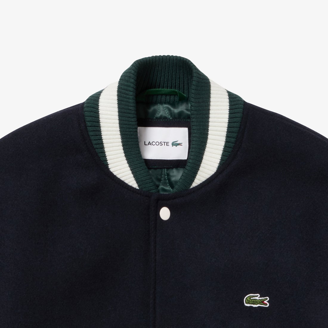 ラコステ LACOSTE ウールブレンドスタジアムジャケット （ダーク