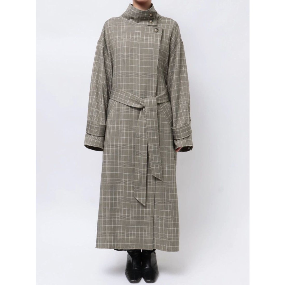 ラグナムーン LAGUNAMOON チェックオーバーコート （グレー