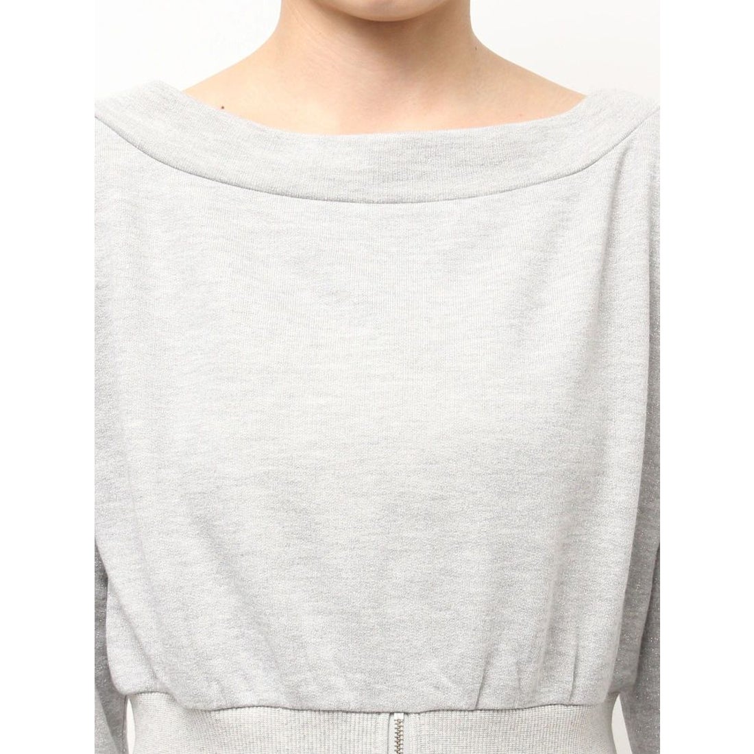 ラグナムーン LAGUNAMOON ウエストZIPラメスウェットプルオーバー