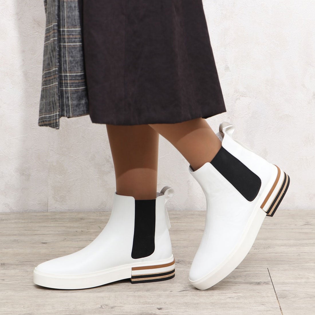 ランバン オン ブルー LANVIN en Bleu サイドゴアショートブーツ