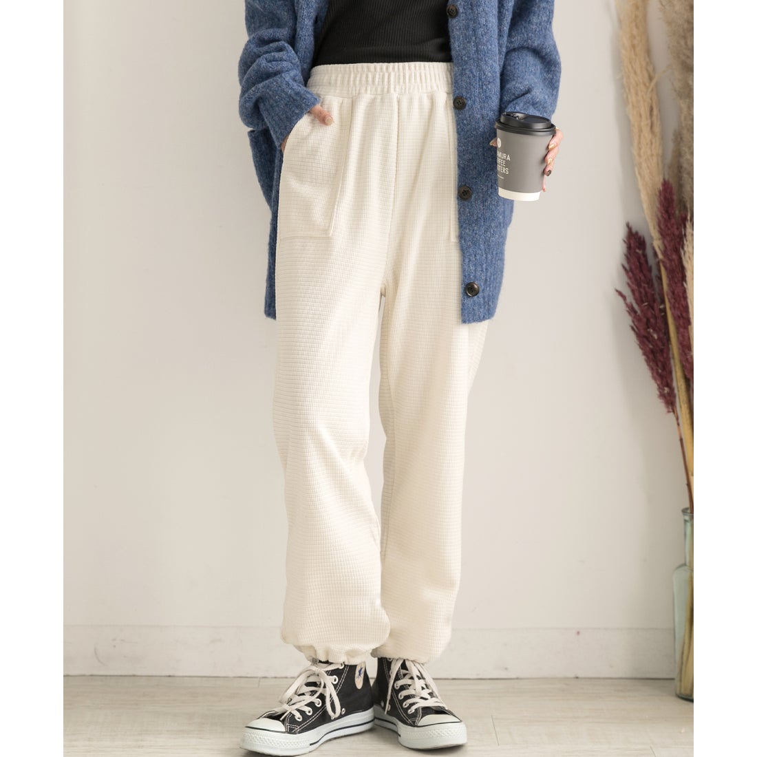 アドティエ ad thie ドローコード コーデュロイパンツ （オフホワイト