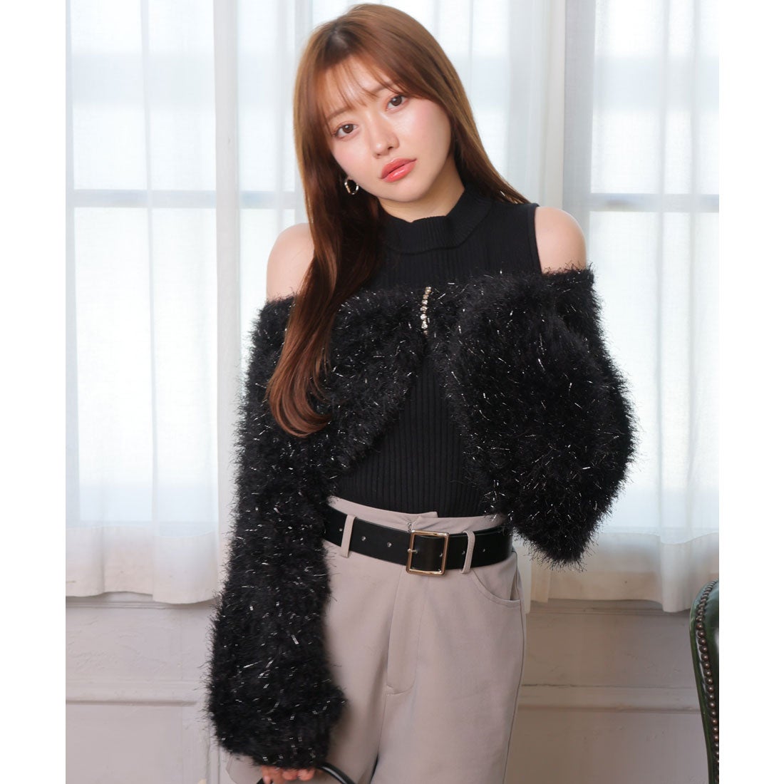 リップサービス LIP SERVICE ミックスフェザーリボンアンサンブル