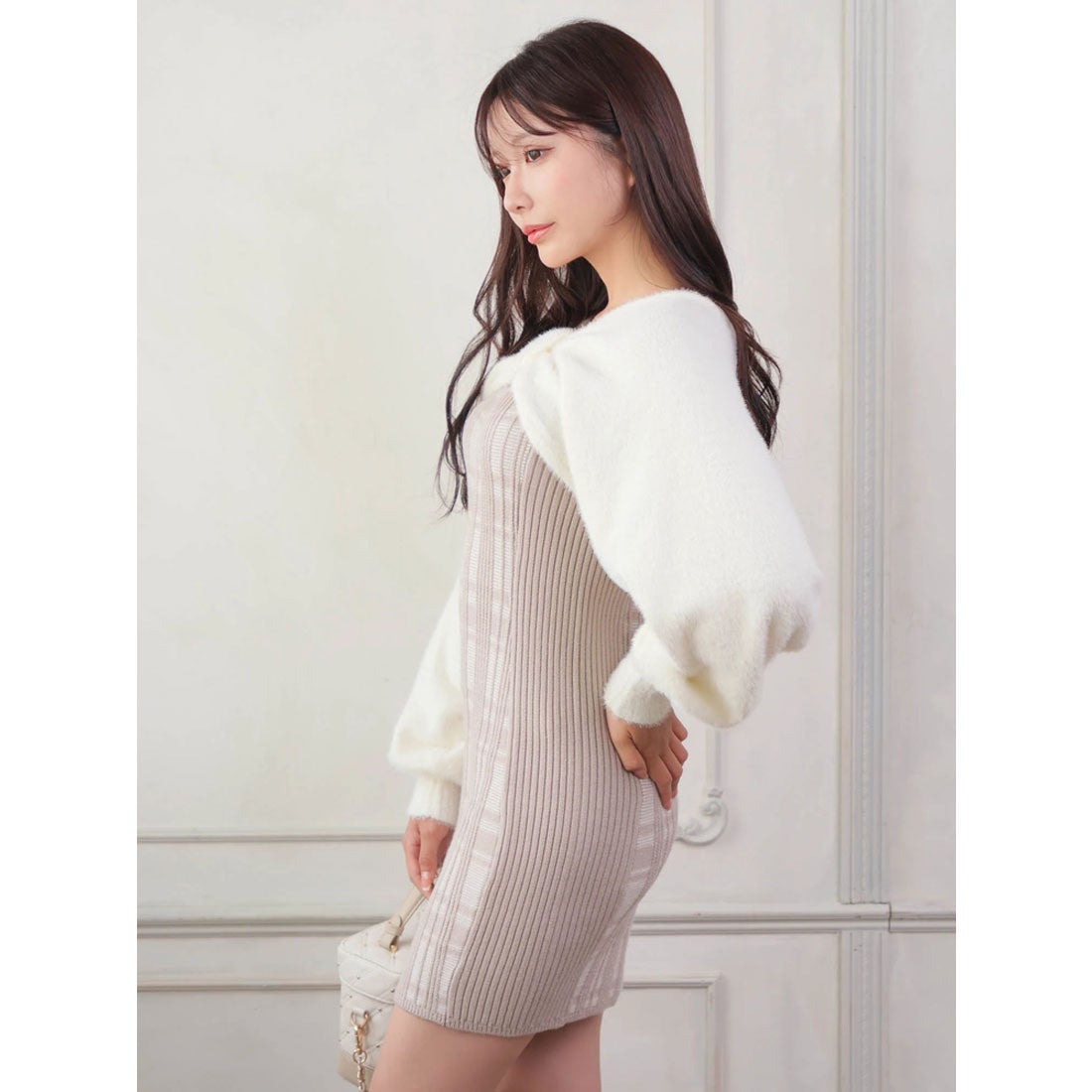 リップサービス LIP SERVICE リボンフェザーアンサンブルニット