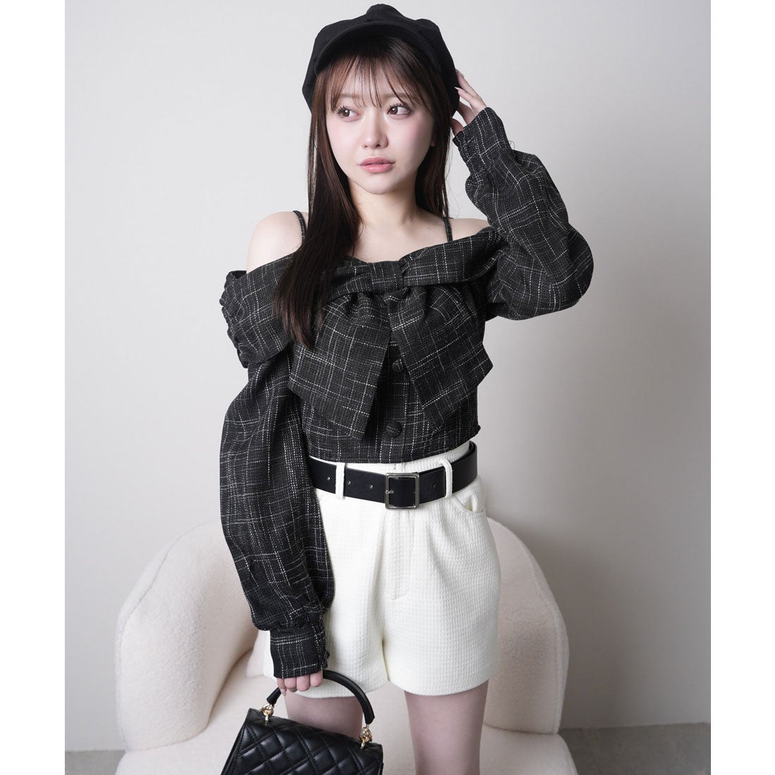 リップサービス LIP SERVICE リボンオフショルロングスリーブトップス