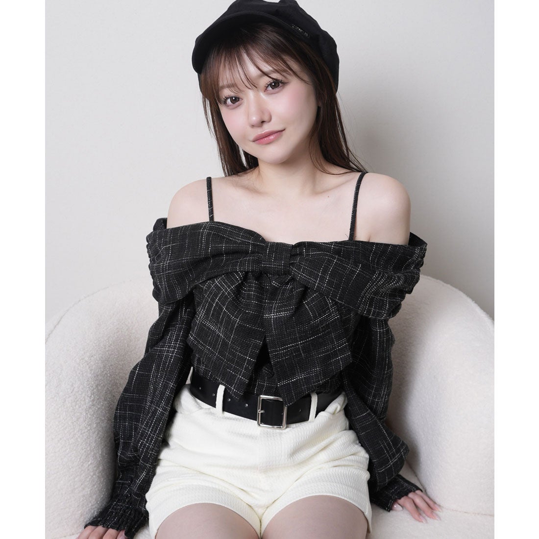 リップサービス LIP SERVICE リボンオフショルロングスリーブトップス