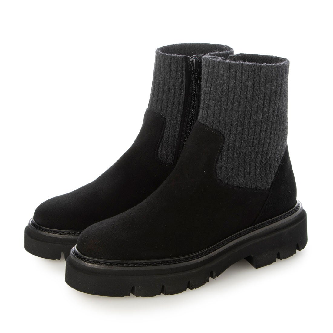 ルカ グロッシ Luca Grossi タンクソールリブニットショートブーツ