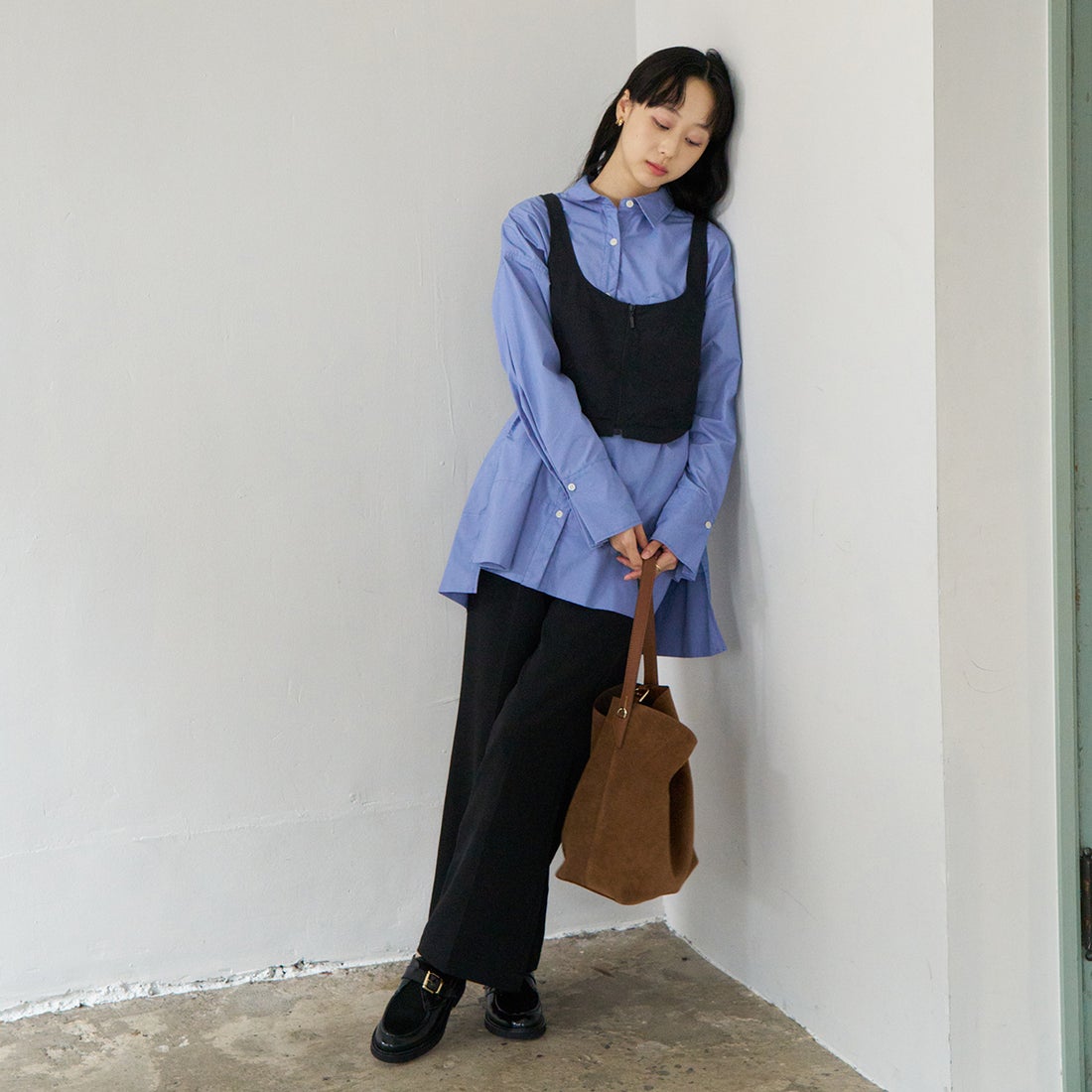 ルカ グロッシ Luca Grossi 異素材コンビモンクストラップシューズ