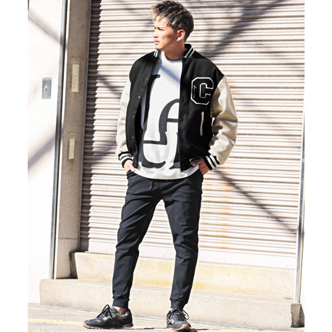 ラグスタイル LUXSTYLE ウールライクワッペンスタジャン/スタジャン