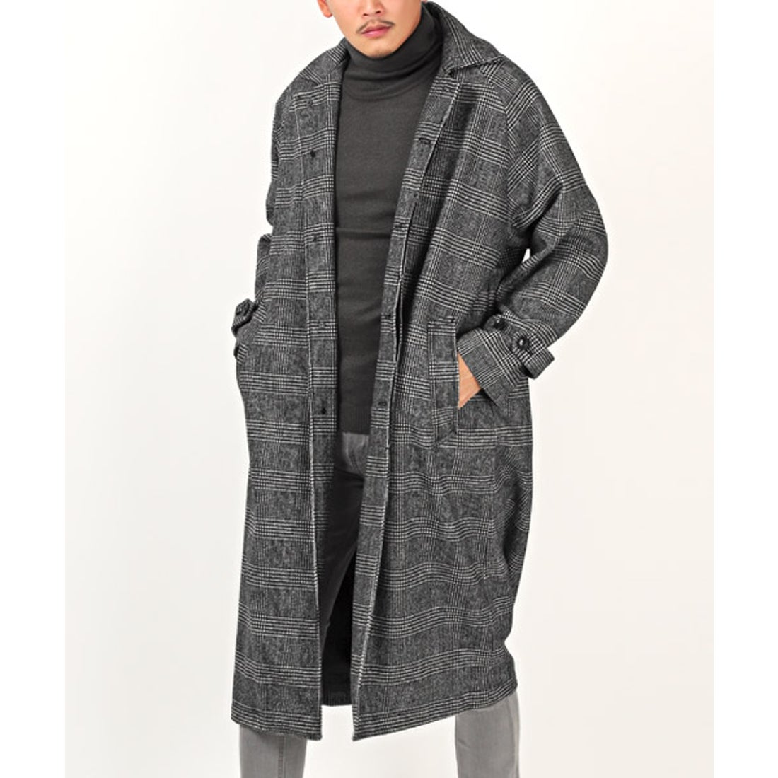 ラグスタイル LUXSTYLE ウール混オーバーサイズステンカラーコート