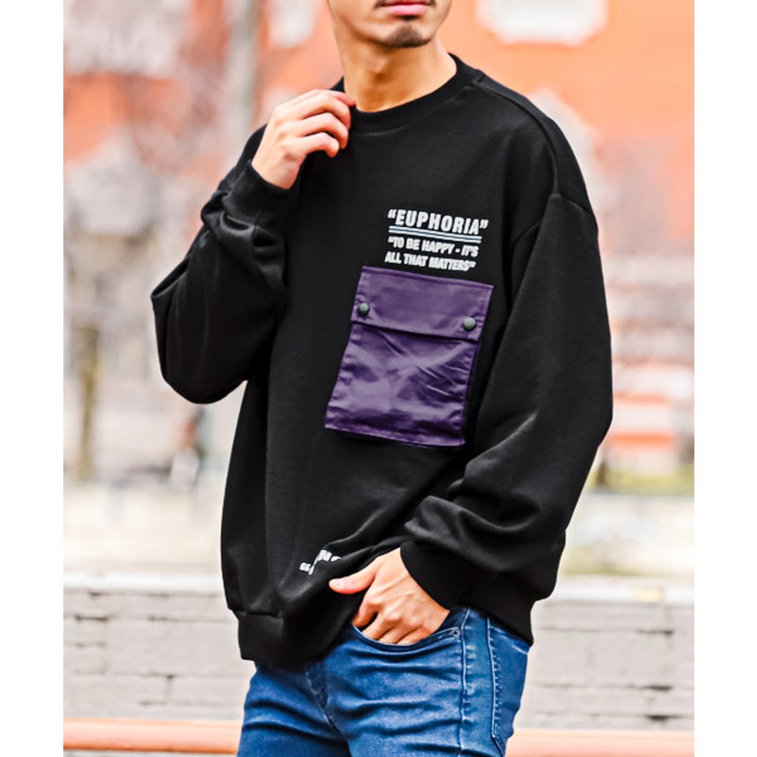 ラグスタイル LUXSTYLE 胸ポケット付きトレーナー/トレーナー メンズ