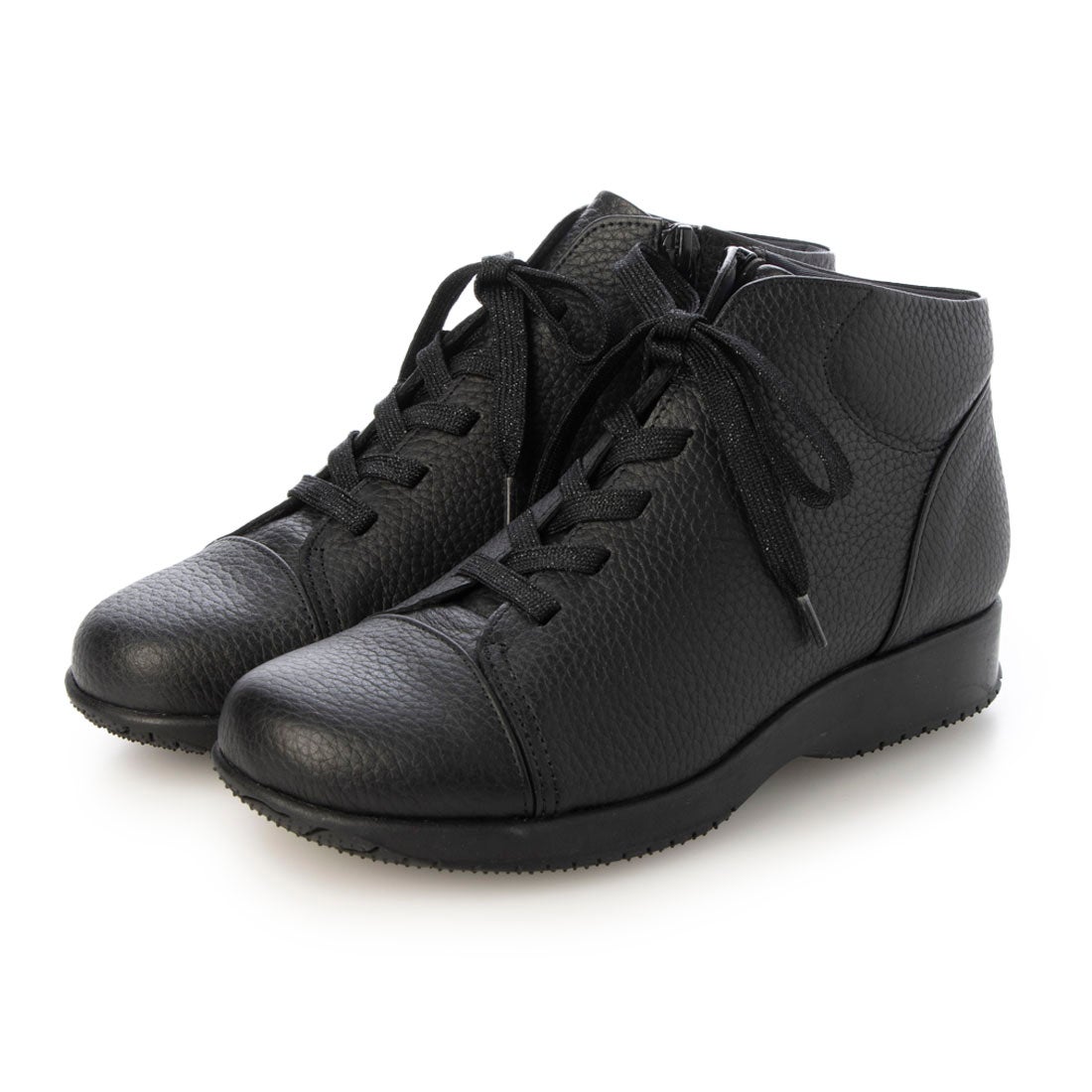ミスキョウコ Miss Kyouko 4E ハイカットレザースニーカー （ブラック
